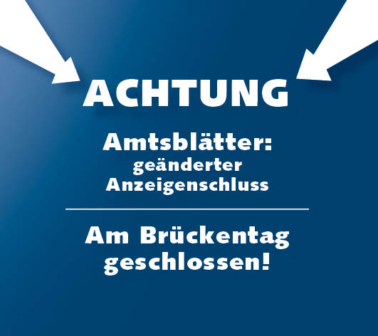 Amtsblätter: geänderter Anzeigenschluss in KW 40