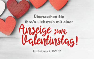 Amtsblätter: Anzeige zum Valentinstag
