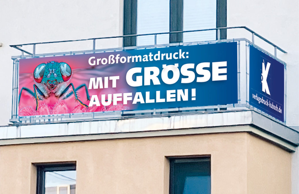Hausbanner zum Thema Großformatdruck