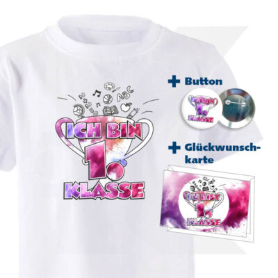 Geschenk-Set „Ich bin 1. Klasse“ pink/lila